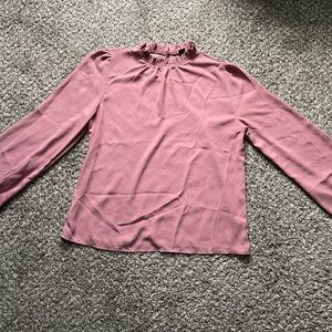 Pink Ruffle Neck Top